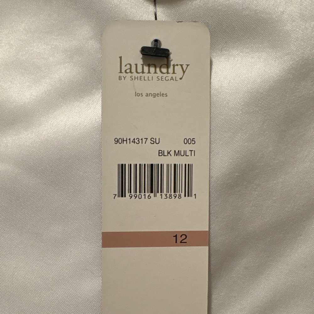 LAUNDRY $185 NWT Black & Grey STRETCH Print Dress size 12 - Picture 7 of 8